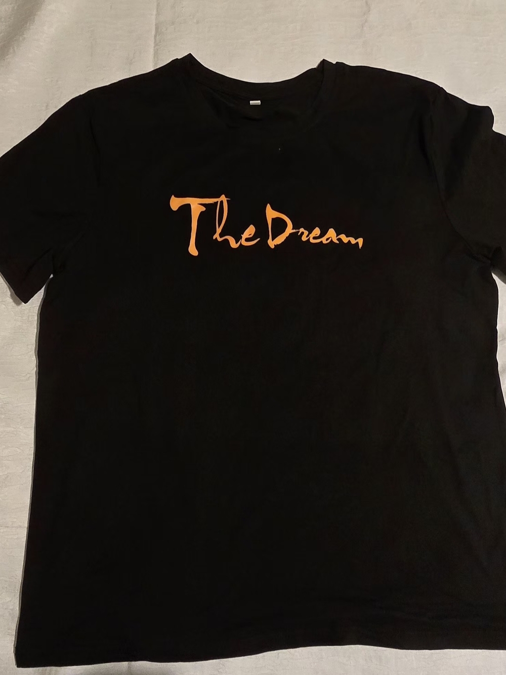 Men's Black Graphic Tee with Orange "The Dream" Script TTS